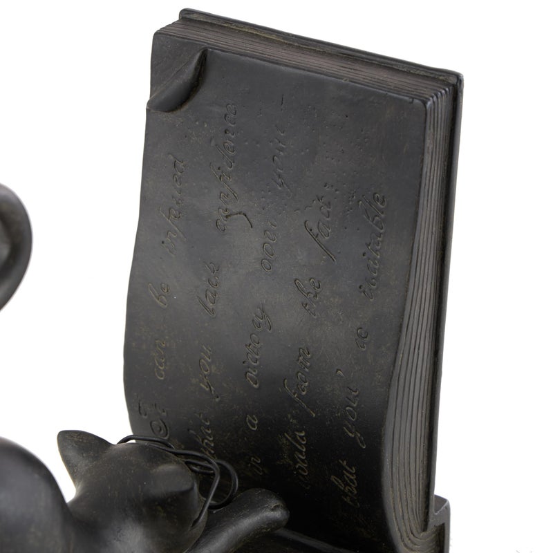 Deco 79 Polystone Cat Decorative Bookends Reading Non Skid Bookends, Set of 2 Office Bookends7"H, 6"W, Black - Image 5